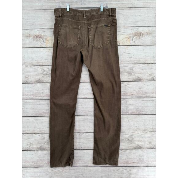 Loro Piana Linen Cotton Blend Straight Leg Jeans Mens 36 (33) Brown Made Italy - Picture 2 of 14